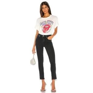 AGOLDE Toni Mid Rise Slim Straight Jeans in Feral Black J303